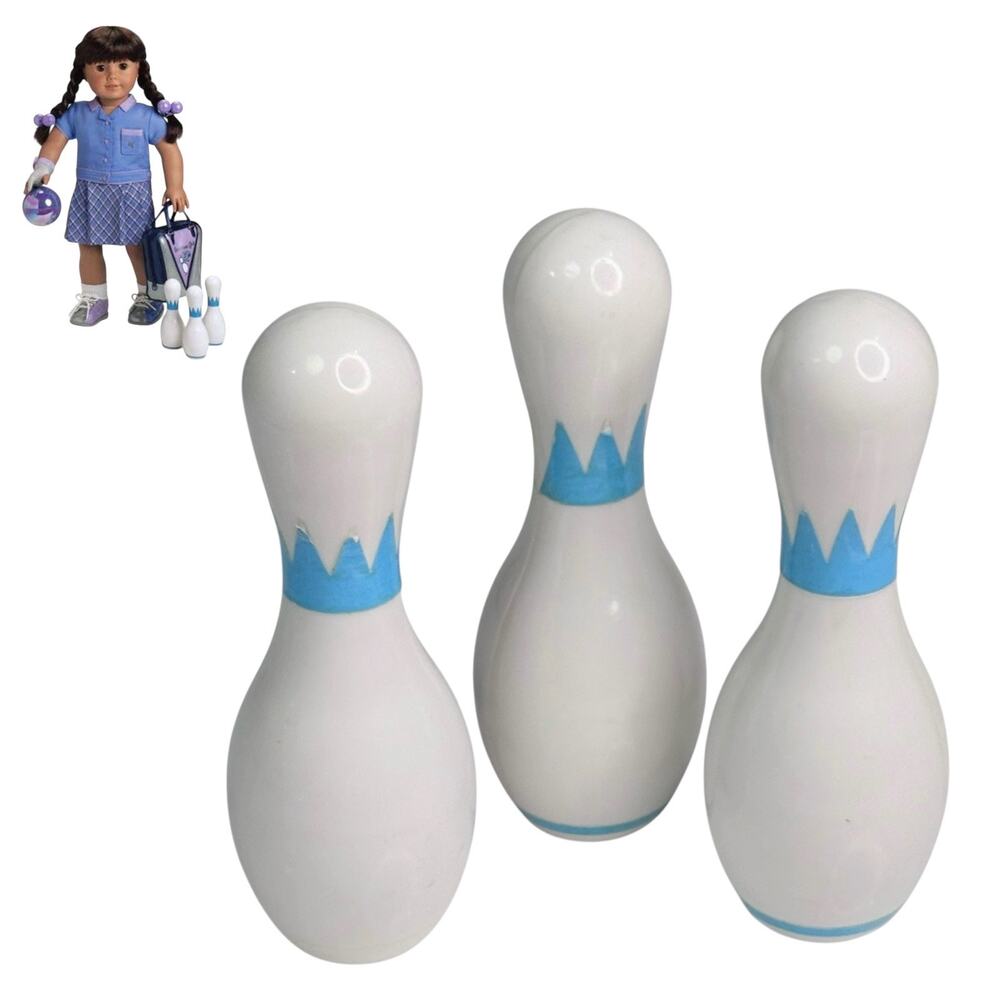 American Girl Doll Bowling Pins Set 3 Bowling Alley Party Accessories 4" TLC